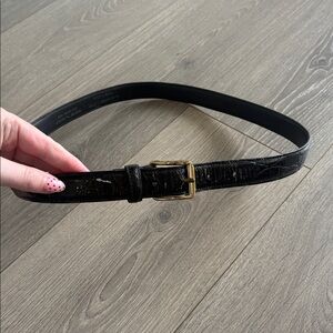 Christian Dior Vintage Black Leather Belt Size 38 / 95
